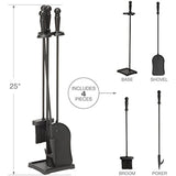 Uniflame T40140BK 4-Piece Fireset, Black