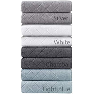 Enchante Home 6 Piece 100% Turkish Cotton Luxury Towel Set for Home, Spa & Bathroom - Quality Soft & Absorbent - Hand, Wash & Bath Towels, Jacquard, Fancy Gracious Design (Gray, 2 Bath Sheet)