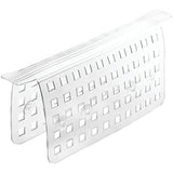 iDesign 36700 Euro Plastic Sink Saddle, Glassware and Sink Protector for Kitchen, Bathroom Pots, Pans, Dishes, 11" x 12", Clear