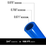 Supply Giant APB34100 PEX A Tubing for Potable Water Non-Barrier Pipe 3/4 in. x 100 Feet, Blue