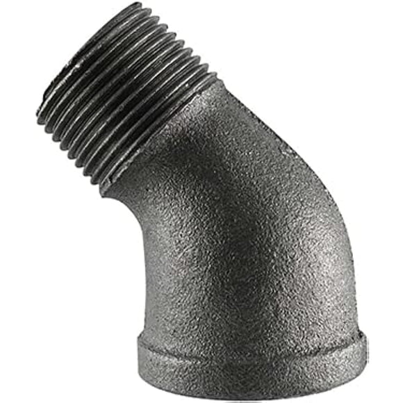 Black Pipe Fitting, Street Elbow, 45-Degree, 1-In.