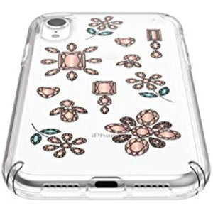 Speck Products Presidio Clear + Print iPhone XR Case, DancingDiamonds Peach Gold/Clear