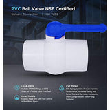 Midline Valve PVC Ball Valve Blue T-Handle for Potable Water 4 in. Solvent Connections White Plastic (487T400)