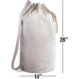 Canvas Duffel Bag - Drawstring, Leather Closure, Shoulder Strap. (2-PACK)