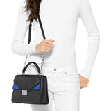MICHAEL Michael Kors Sloan Medium Signature Leather Satchel, Black Blue