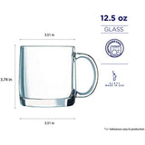 Luminarc 13-Ounce Nordic Mug, Set of 4, 4 Count (Pack of 1), Clear