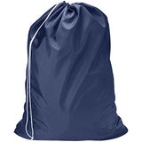 Nylon Laundry Bag - Locking Drawstring Closure and Machine Washable. These Bags will Fit a Laundry Basket or Hamper and Strong Enough to Carry up to Three Loads of Clothes. (Navy Blue)