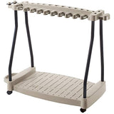 Suncast Tool Cart with Wheels - Durable Rolling Tool Cart - Move & Store Tools, Power Trimmers, Rakes, Shovels - Store Easily In Garage, Shed - Holdsup To 30 Tools