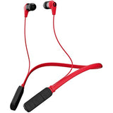 Skullcandy Ink'd Bluetooth Wireless Earbuds with Microphone, Noise Isolating Supreme Sound, 8-Hour Rechargeable Battery, Lightweight with Flexible Collar, Red/Black