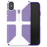 Speck Products CandyShell Grip iPhone Xs Max Case, White/Ultraviolet Purple