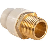 Supply Giant CSDQN034 Male x PVC Adapter Transition Pipe Fitting Durable Over Molded One-Piece Design 1/2 in. Lead Free Brass