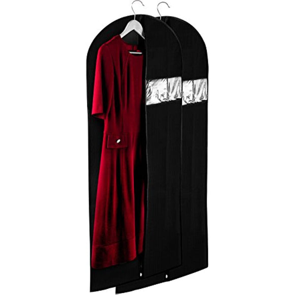 Fabric Garment Bag - Protect Your Clothing While Traveling and Dust Free While Hanging in Your Closet. These Garment Bags are Ideal for Coats, Suits, Dresses or Gowns - Set of 2 (24 X 54 Inches)