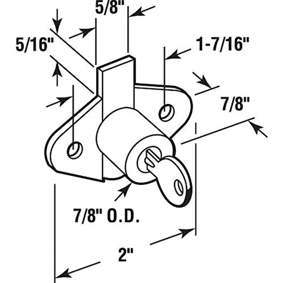 Prime-Line U 9947 Drawer and Cabinet Lock, 7/8 inch Outside Diameter, Diecast, Plated
