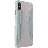 Speck Products Presidio Grip + Glitter iPhone Xs Max Case, Whitestone Grey Glitter/Blue, 131555-8537