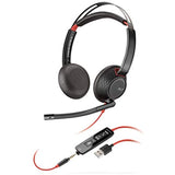 Plantronics - Blackwire C5220 - Wired, Dual-Ear (Stereo) Headset with Boom Mic - USB-A, 3.5 mm to connect to your PC, Mac, Tablet and/or Cell Phone