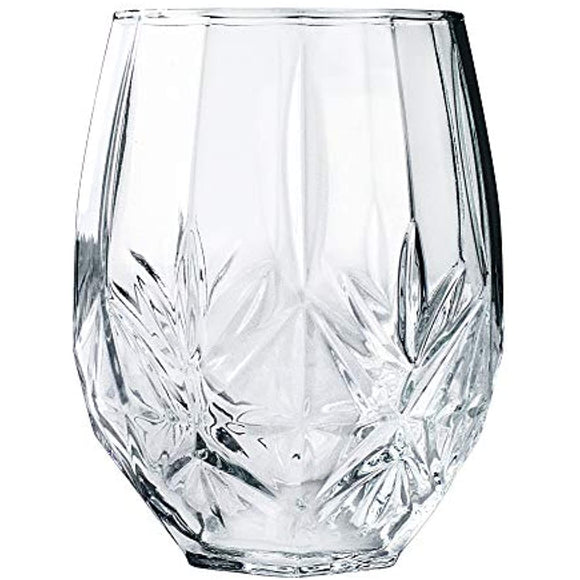 Elegant Stemless Wine Glasses (Set of 4) for Red or White Wine…