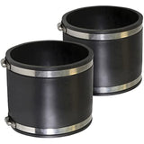 Supply Giant 6I4Ix2 Flexible Pvc Coupling with Stainless Steel Clamps 6 inch Black (pack of 2)