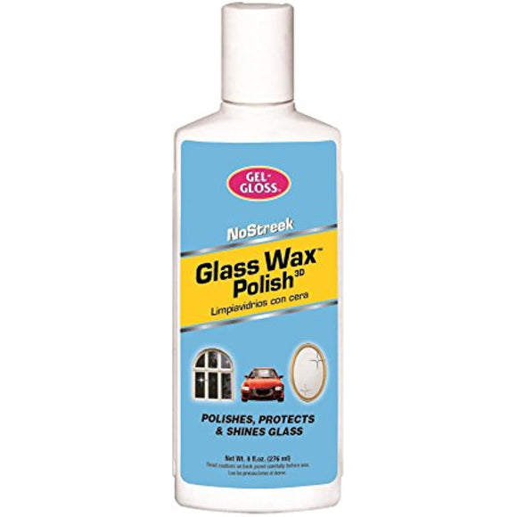 Gel-Gloss No Streek Glass Wax Polish, 8 Fluid Ounces