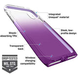 BodyGuardz - Harmony Case for Apple iPhone Xs/X (Clear/Purple), Extreme Impact and Scratch Protection for iPhone Xs/iPhone X (Amethyst)