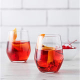 Stemless Wine Glasses [Set of 12] Elegant Wine Glass Great For White Or Red Wine, 19oz. Clear Glass