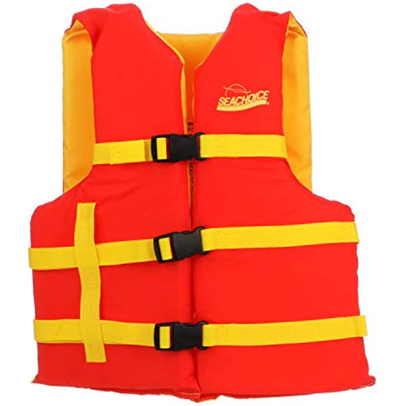 SEACHOICE PROD Universal Life Vest, Orange/Yellow, 30