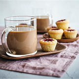 6-Pack Glass Coffee Infusion Mugs with Handle, Clear Glass Teacups Mugs, Coffee Cups Perfect for Cappuccino, Latte, Tea, Espresso, Dishwasher Safe Glass Mugs for WARM OR COLD BEVERAGES ONLY.