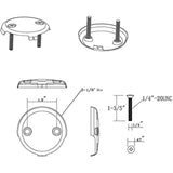 Universal Bathtub Drain Two Hole Overflow Faceplate with SS304 Screws Bathtub Overflow (Chrome Plate)