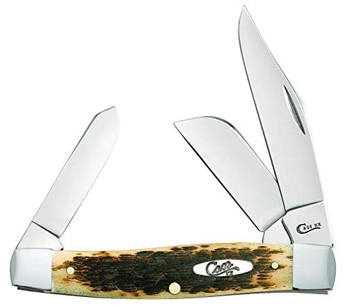 CASE XX WR Pocket Knife Amber Jigged Bone Large Stockman Cv Item #204 - (6375 Cv) - Length Closed: 4 1/4 Inches