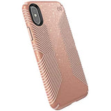 Speck Products Presidio Grip + Glitter iPhone Xs/iPhone X Case, Bella Pink with Gold Glitter/Dahlia Peach