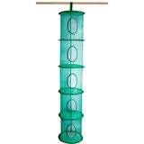 5 Tier Storage Organizer - 12" X 59" - Hang in Your Children’s Room or Closet for a Fun Way to Organize Kids Toys or Store Gloves, Shawls, Hats and Mittens. Attaches Easily to Any Rod. (Green)