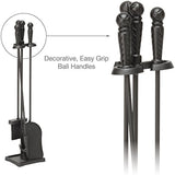 Uniflame T40140BK 4-Piece Fireset, Black
