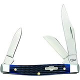CASE XX WR Pocket Knife Navy Blue Medium Stockman Item #2806 - (6344 SS) - Length Closed: 3 1/4 Inches