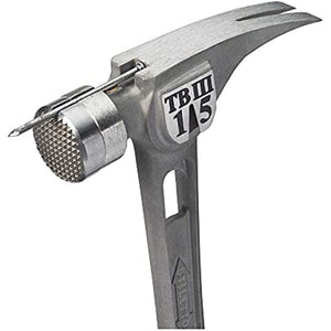 15 Oz. Tibone Hammer, Replaceable Milled Steel Face, Curved Handle