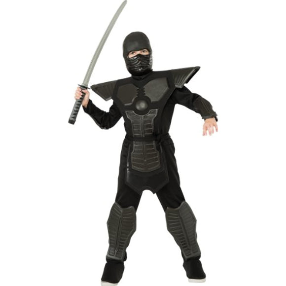 Deluxe Ninja Costume, Black, Small Size 4-6