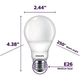 Philips LED Dimmable Warm Glow Effect A19, Flicker-Free, EyeComort Technology, 800 Lumen, 2200K-2700K, 8.8W=60W, E26 Base, Title 20 Certified, 4-Pack