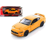 2018 Ford Mustang GT 5.0 Orange with Black Wheels 1/24 Diecast Model Car by Motormax 79352or