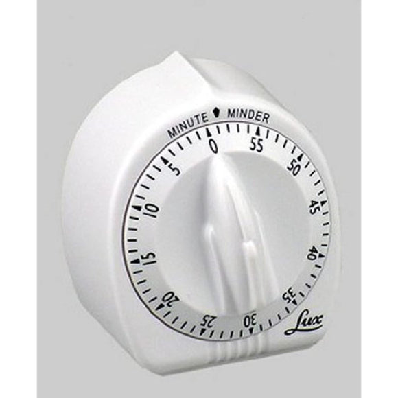 Lux Minute Minder Timer Mechanical White with Black Markings 60 Min
