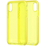 Tech21 Protective Apple iPhone XR Case Thin Patterned Back Cover with FlexShock - Evo Check - Neon Yellow