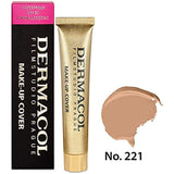 Dermacol Full Coverage Foundation | Long Lasting Waterproof Makeup Cover Cream SPF30 | Hypoallergenic & Light Weight Liquid | Tattoo, Acne, Spots, Under-eye Skin Cover-up | Natural Matte Finish 30g | 221
