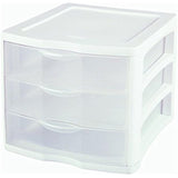 Sterilite 17918004 3 Drawer CLR Organizer, 6"x4"x3", White