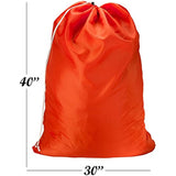 Nylon Laundry Bag - Locking Drawstring Closure and Machine Washable. These Bags will Fit a Laundry Basket or Hamper and Strong Enough to Carry up to Three Loads of Clothes. (Orange)