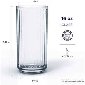 Tacoma 16-Piece Assorted Glass Tumbler Set