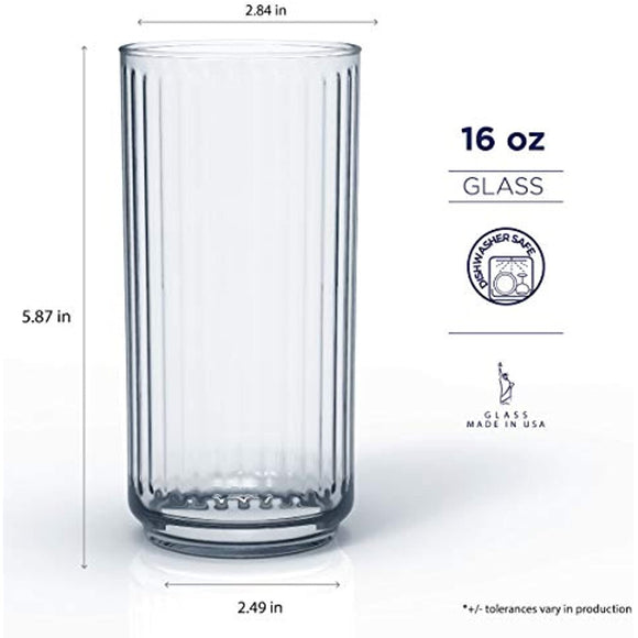 Tacoma 16-Piece Assorted Glass Tumbler Set