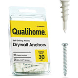 Small Mini #6 Plastic Self Drilling Drywall Anchors with Screws Kit