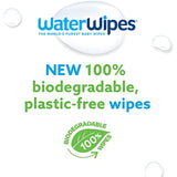 WaterWipes Biodegradable Original Baby Wipes, 99.9% Water Based Wipes, Unscented & Hypoallergenic for Sensitive Skin, 180 Count (3 packs), Packaging May Vary