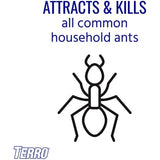TERRO T334B Indoor Multi-Surface Liquid Ant Bait and Ant Killer - 4 Discreet Ant Bait Stations - Kills Common Household Ants
