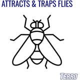 TERRO T518 Fly Magnet Sticky Fly Paper Fly Trap, 8 pack