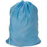 Nylon Laundry Bag - Locking Drawstring Closure and Machine Washable. These Large Bags will Fit a Laundry Basket or Hamper and Strong Enough to Carry up to Three Loads of Clothes. (Light Blue)
