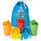 Play Brainy™ Colorful Counting Trains and Cups – Fun Educational Sorting Trains with Color Sorting Cups – Educational Montessori Toy for Toddlers & Children – 50 Count Trains, 5 Colored Cups, & Bag