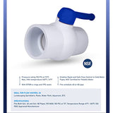 Midline Valve PVC Ball Valve Blue T-Handle for Potable Water 4 in. Solvent Connections White Plastic (487T400)